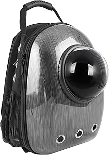 PrimeMatik CB02-0002-VCES Mochila para Transporte de Mascotas Gato y Perro Transportin de plástico rígido (CB02), Gris