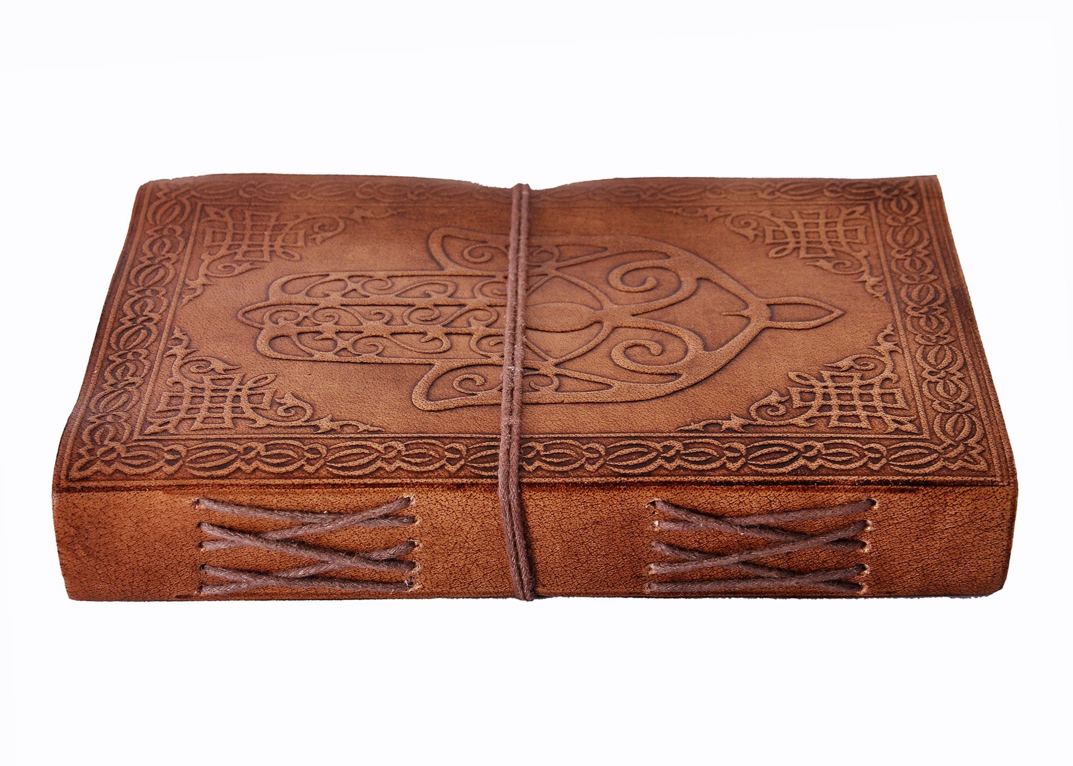 Purpledip Leather Journal (Diary Notebook) 'Hand Of God': Handmade Paper In Leather Cover For Corporate Gift or Personal Memoir (11323) - Image 4