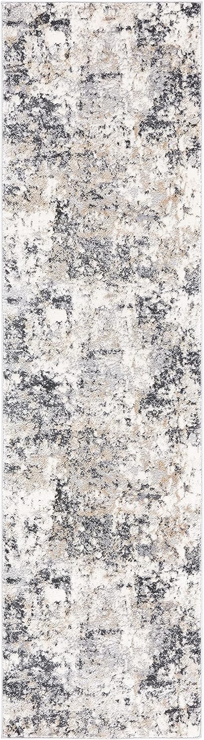 SAFAVIEH Lagoon Collection Runner Rug - 2'2" x 8', Grey & Beige, Modern Abstract Design, Non-Shedding & Easy Care, Ideal for High Traffic Areas in Living Room, Bedroom (LGN572F)