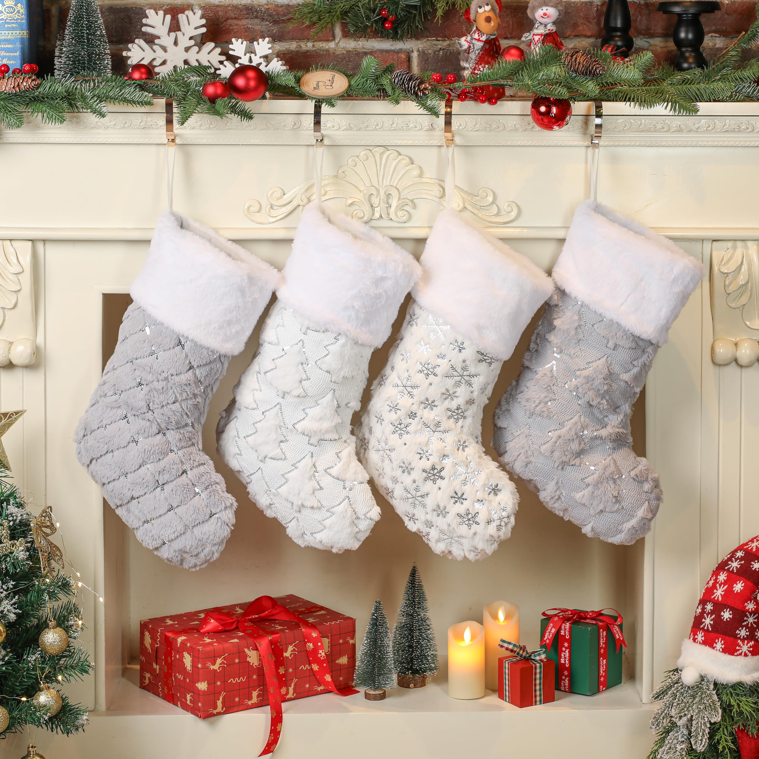 Porte Couverts Noel Lot De 12 Pendentifs Décoratifs Pour Sapin De Noël, Pour Couronnes Porte Couvert Noel Deco