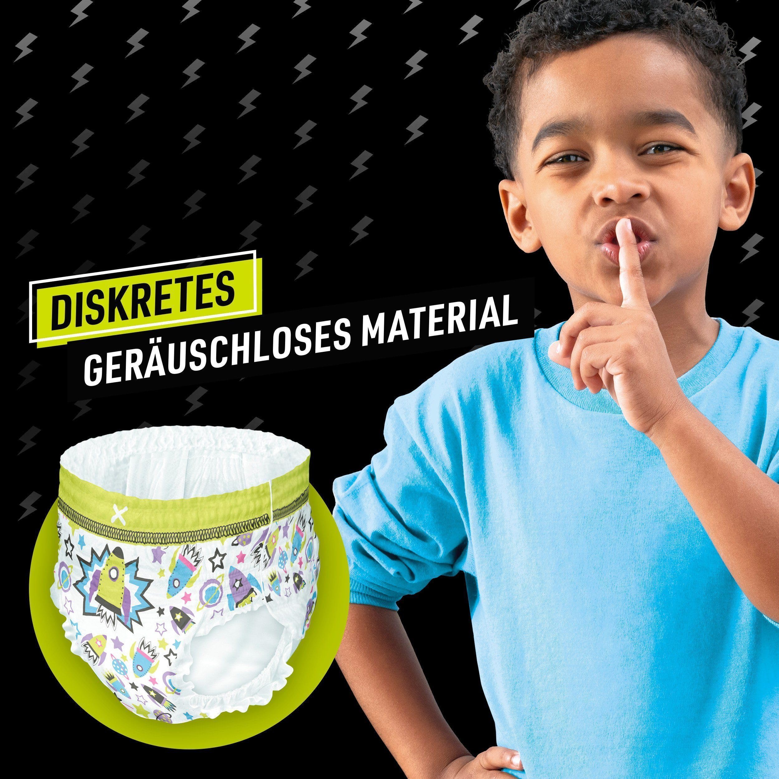 Ninjamas Pyjama Pants Raumschiff, 54 absorbierende Nachthöschen, 8 Jahre, 27kg-43kg, Auslaufschutz
