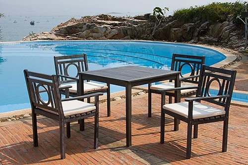 Safavieh Outdoor Living Collection Montclair - Juego de comedor de 5 piezas