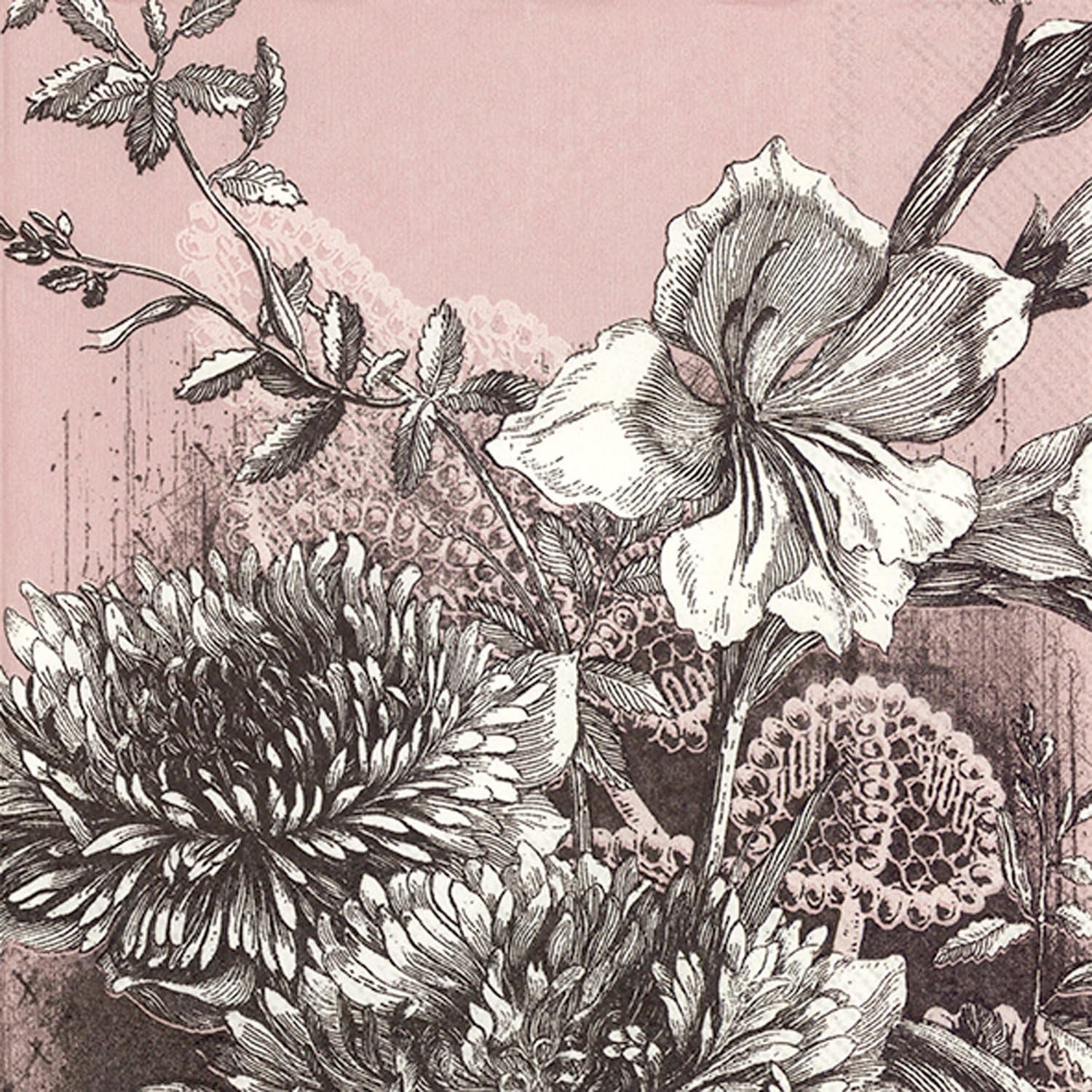 Celebrate the Home Fleur 3-Ply Paper Cocktail Napkins, Light Rose, 20 Count