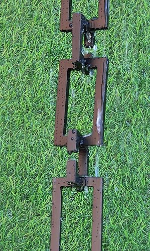 Miniatura 9 de KAM Página principal Rectángulo de aluminio Artware con cadena de lluvia cuadrada con kit de instalación (marrón, 10)