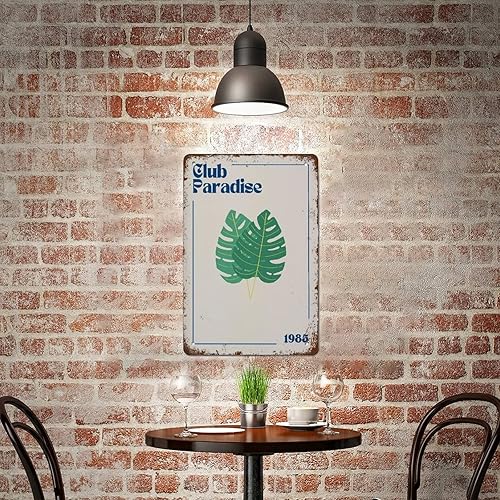 Miniatura 6 de Impresión de hojas de plátano Club Paradise estampado de hoja de palma de los años 80, impresión de pared funky de los años 80, póster de la canción