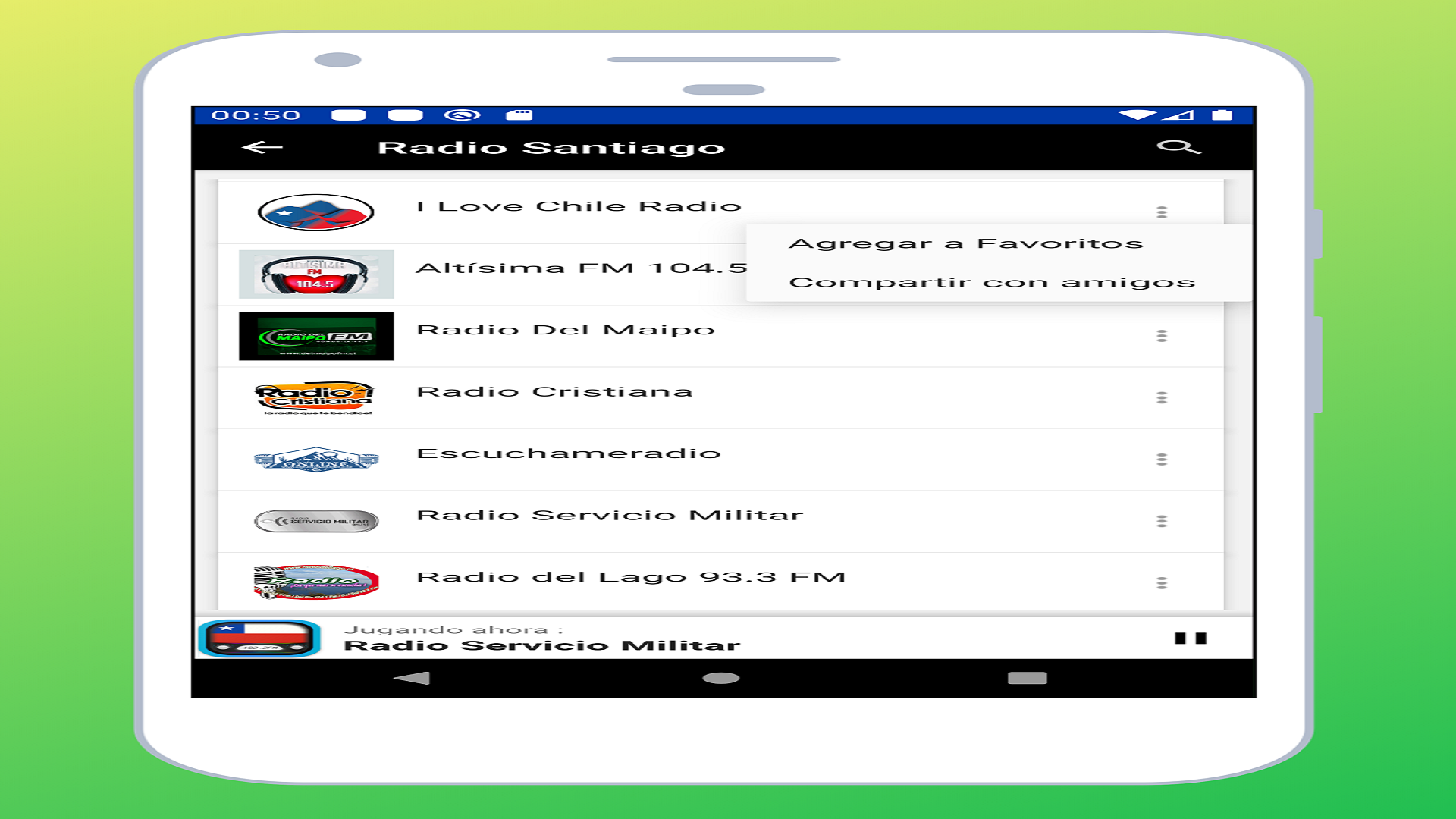 Aplicación Radio de Chile Radio Gratis, Emisoras chilenas Online Radios en vivo AM FM para