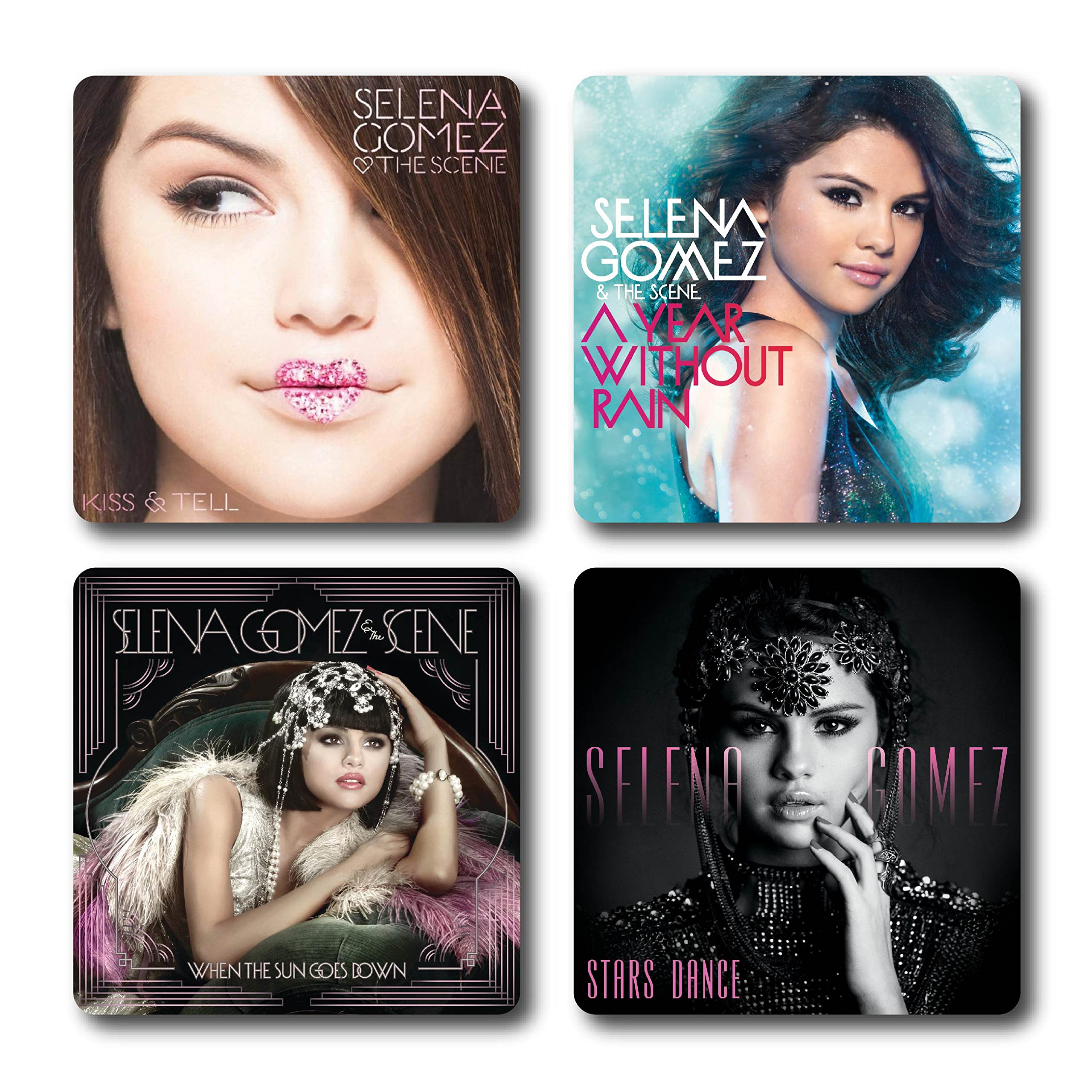 Selena Gomez Inspired Coasters 4 Piece Coaster Set 1