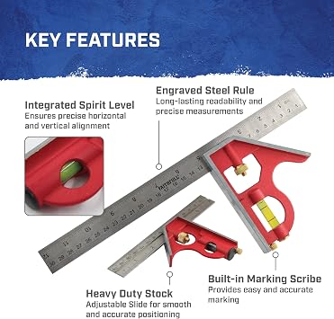 Combination Square Twin Pack 150mm (6in) & 300mm (12in)