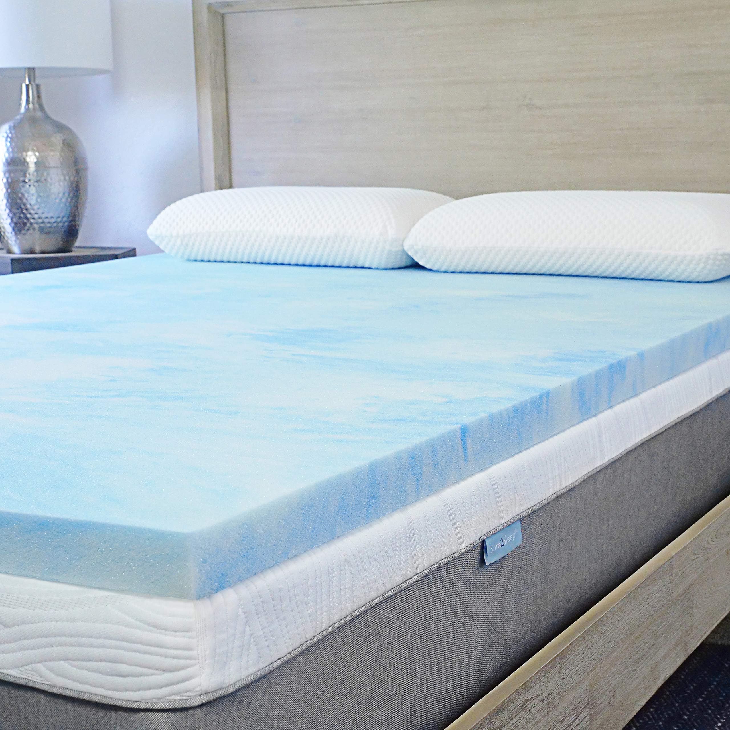 Sure2Sleep Queen Premium, 3 LB. Gel Swirl Memory Foam Mattress Topper Made in USA 2-Inch