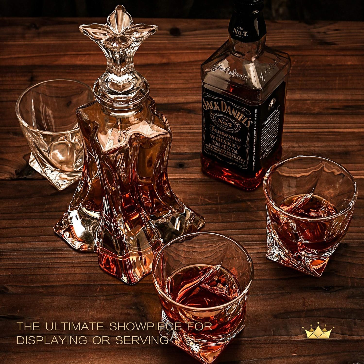 Premium Crystal Decanter and Whiskey Glasses 2