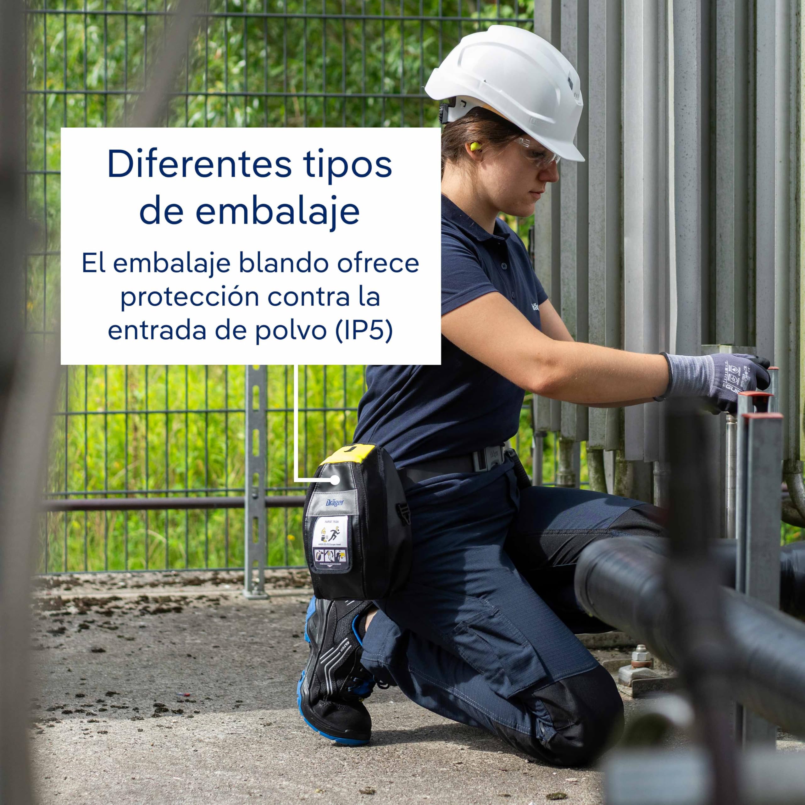 Dräger PARAT 7520 Capucha de Emergencia con Filtro Combinado ABEK CO P3| Adecuada para áreas industriales y para el Escape en Caso de Incendio