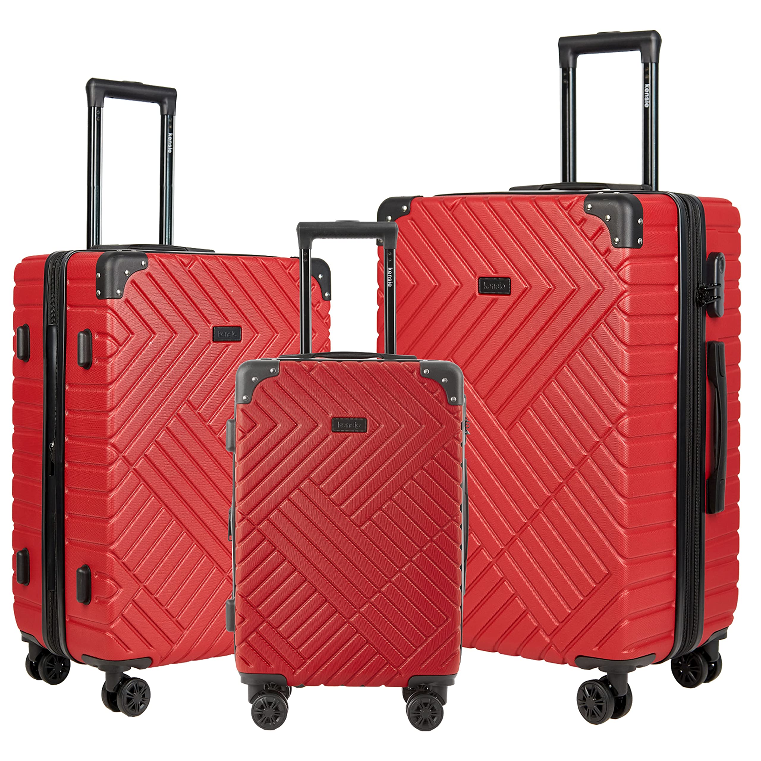 kensieTigard Luggage, Red, 3 Piece Set (28"/24"/20")
