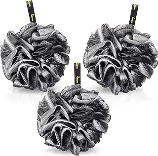 Badeschwamm [3er Pack] Duschschwamm, Peelinghandschuh, Badebürste, Peeling schwamm, Luffa schwamm, extra groß (Mix A)