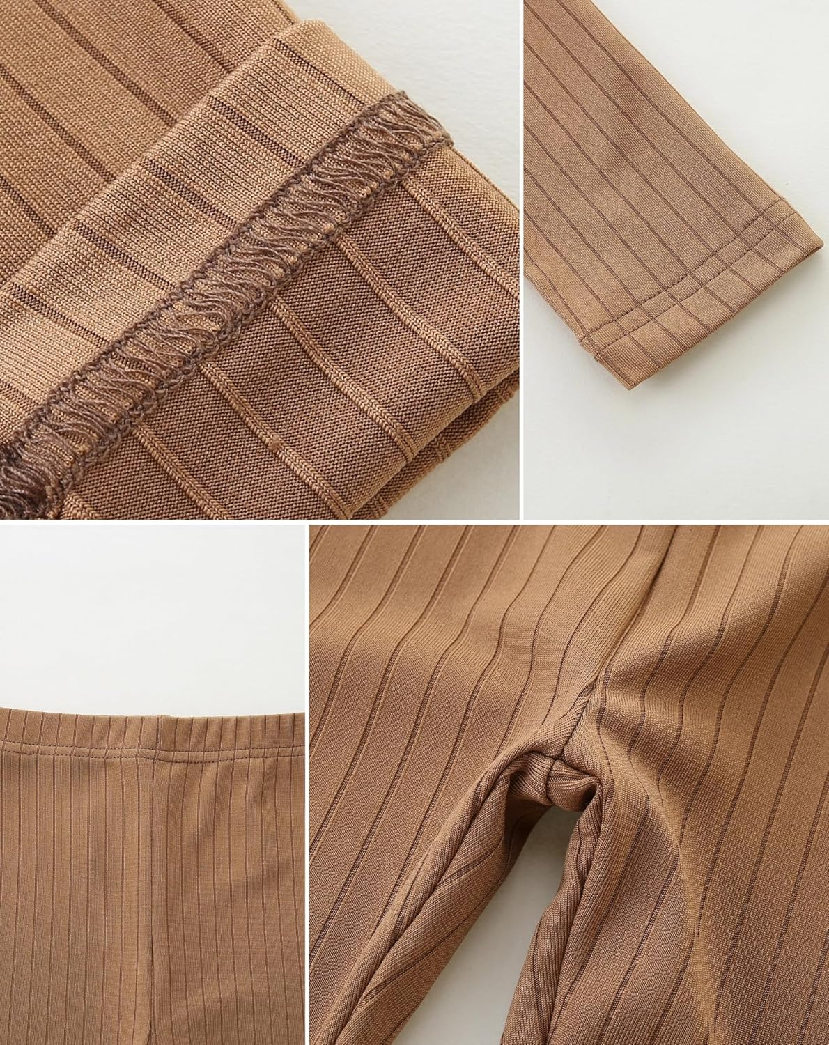 Baby and Toddler 3 Pack Pull On Pants Solid Ribbed Leggings Infant Clothes Size 1-4 Years - Image 5