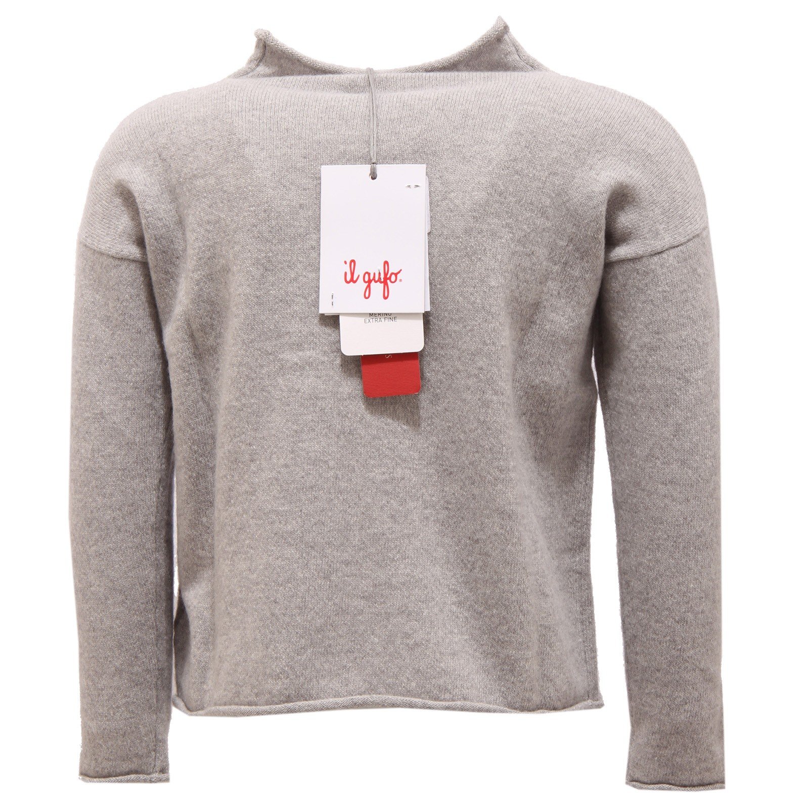 IL GUFO 2715V Maglione Bimba Lana Grey Wool Sweater Girl Kid