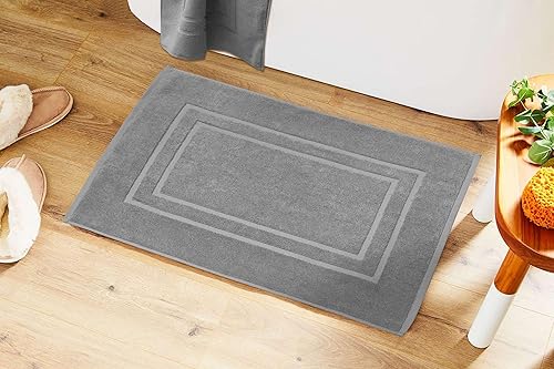 Miniatura 8 de Feather & Stitch - 2 tapetes de baño tipo toalla (30 x 21 pulgadas), tapetes de baño de rizo 100% algodón, tapetes para el suelo de la ducha (no son