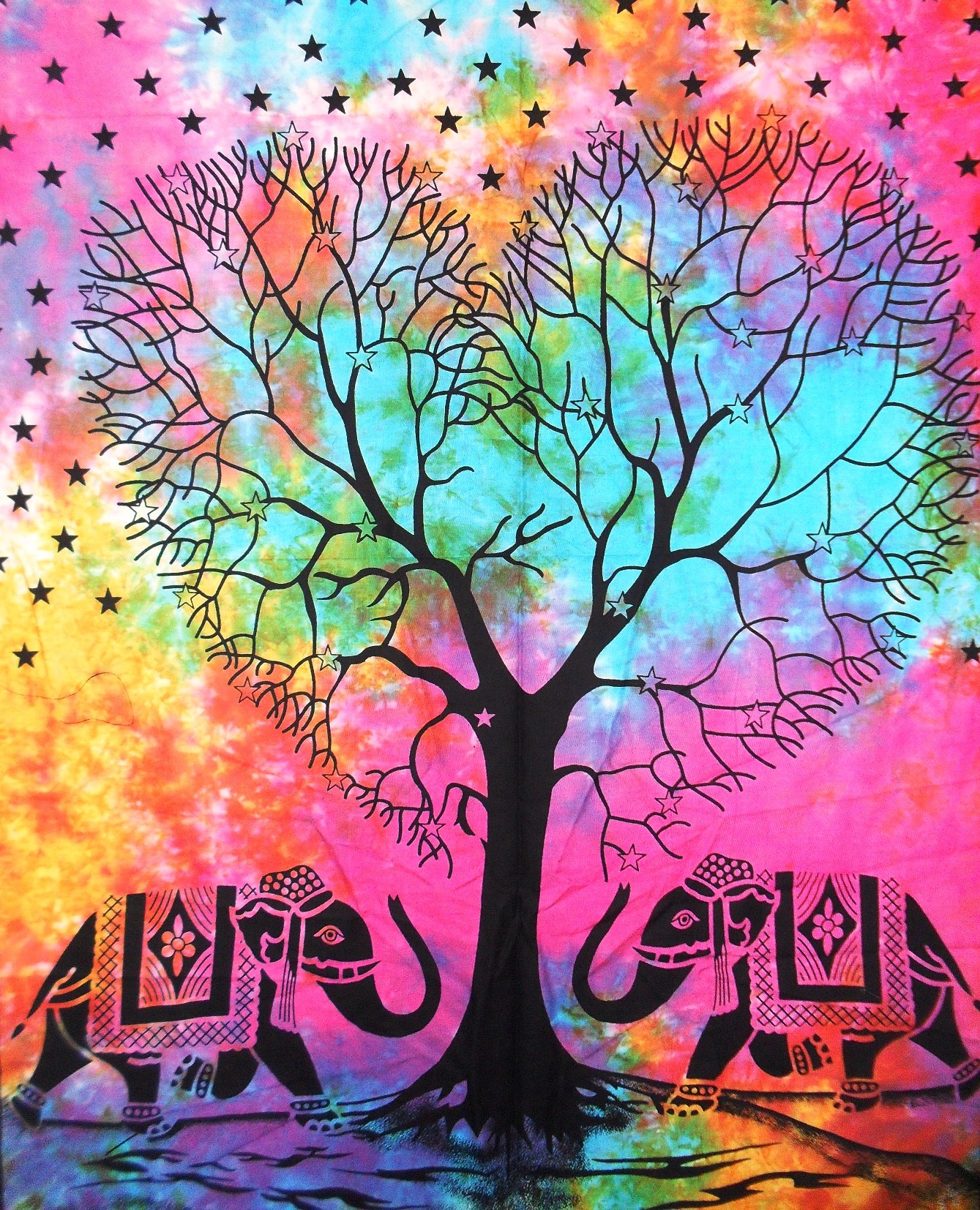 Amazon.com: Traditional Jaipur Tie Dye Tree of Life Tapestry