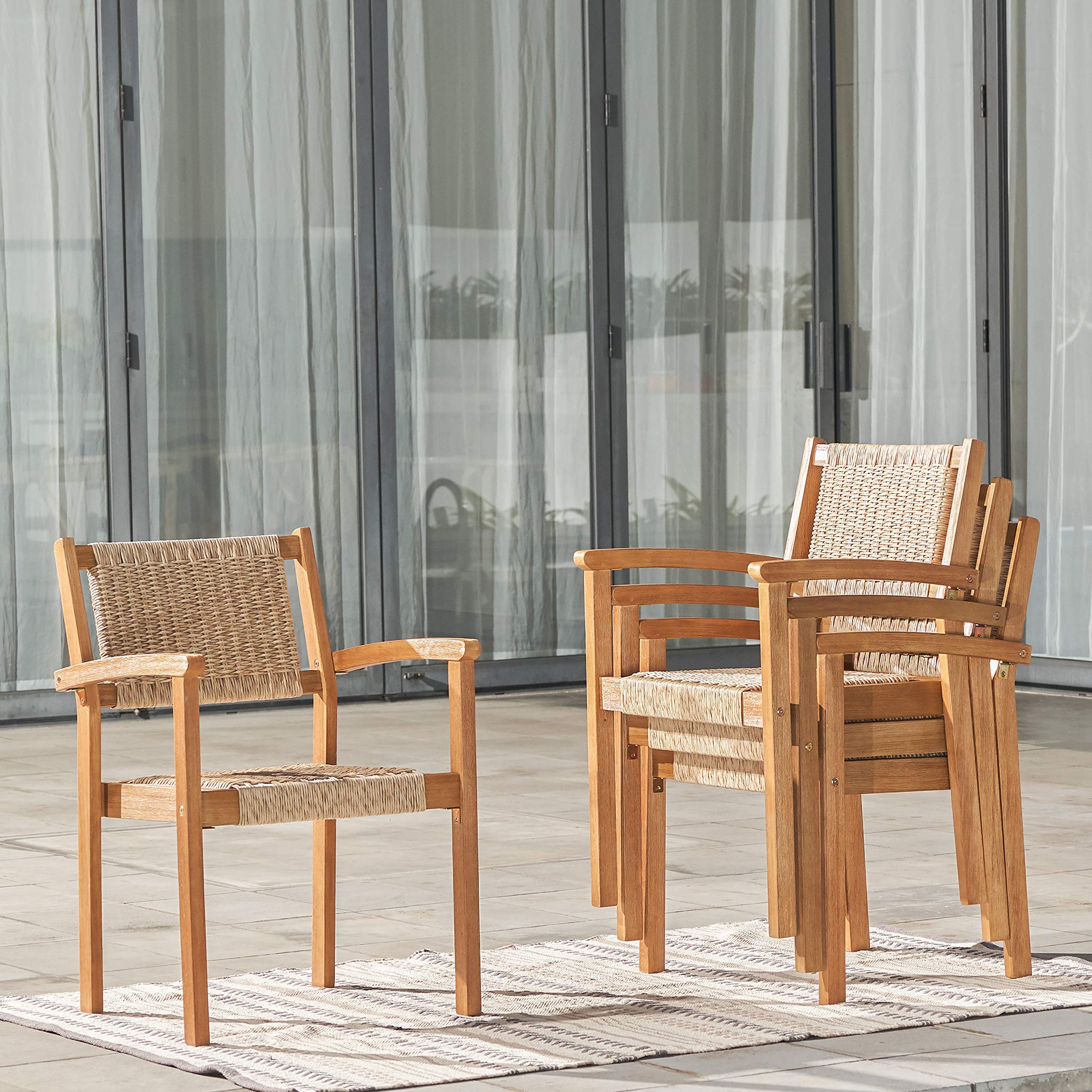 Amazon.com: VIFAH Chesapeake Dining Chair-Set of Two, Golden Oak