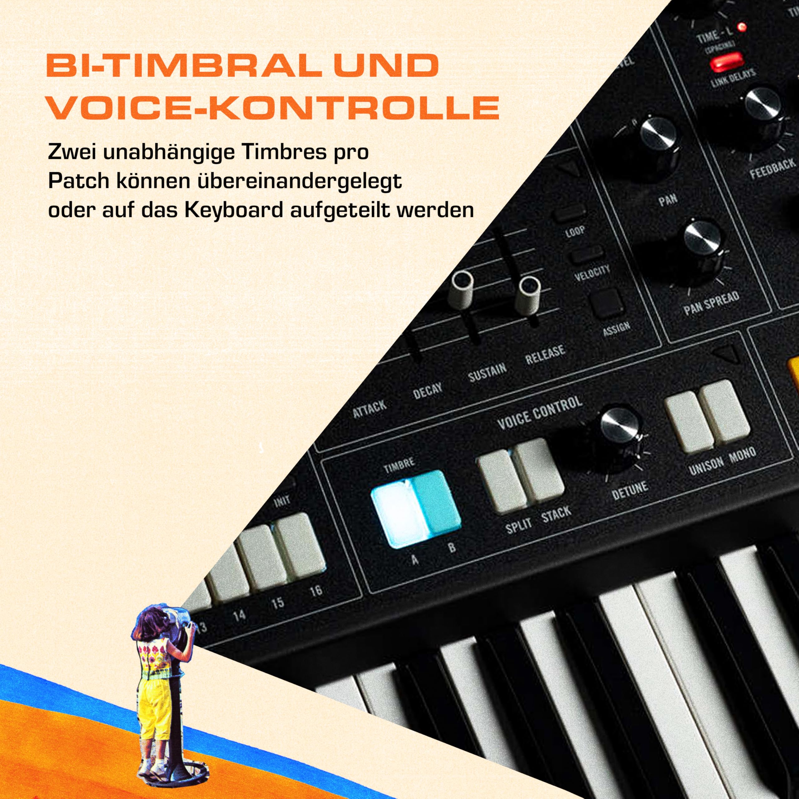 MOOG Muse 8-stimmiger analoger polyphoner Synthesizer | Bi-timbraler Synth, 61 Tasten, 64-Step-Sequencer, 256 Patches und Diffusion-Delay