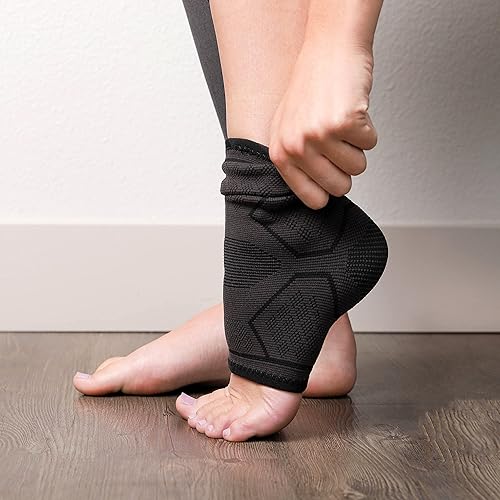 Miniatura 3 de Fit Active - Calcetines de apoyo para tobillo para hombres y mujeres, manga de compresión para aliviar el dolor, fascitis plantar, soporte del