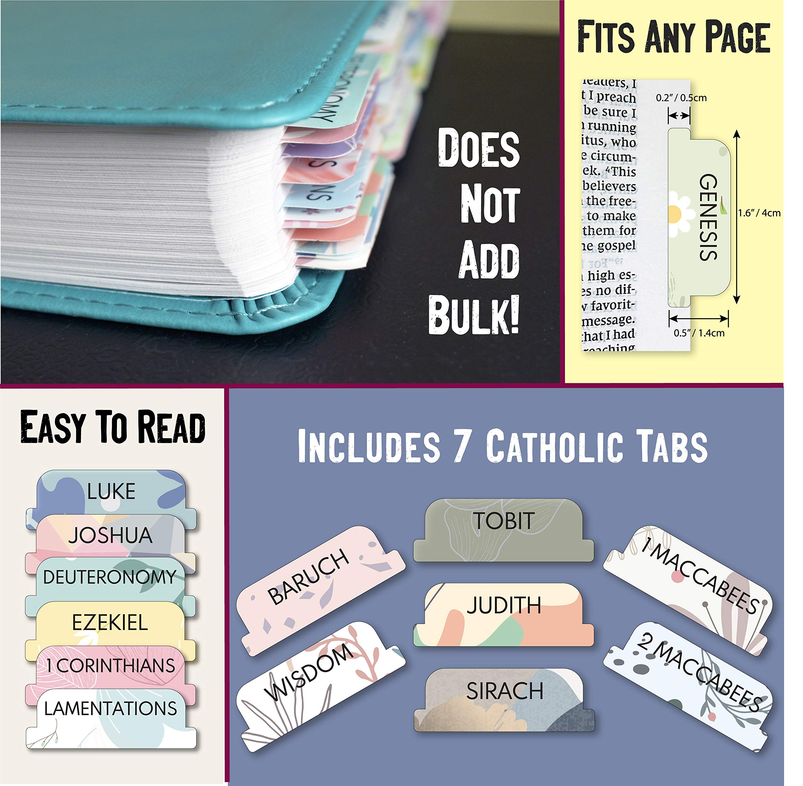 Buy Bible Tabs for Women and Men, Bible Index Tabs for Journaling Bible
