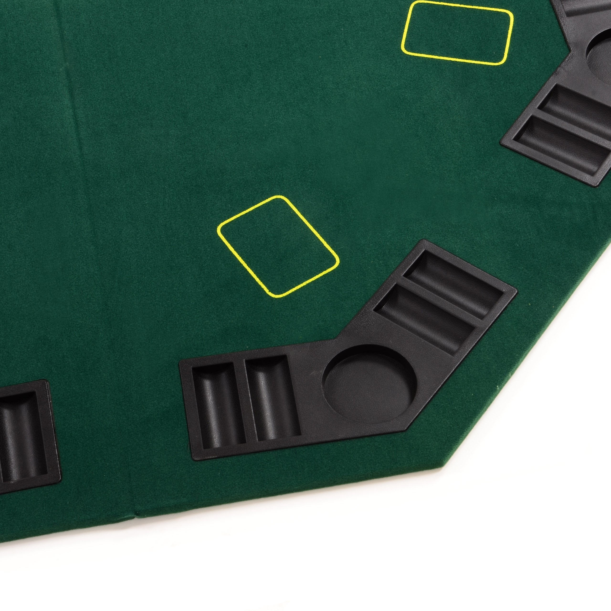 Nexos Trading Faltbare Tischauflage Casino Pokertisch Pokerauflage achteckig Holzverstärkt klappbar 120 x 120 cm Chiptray Getränkehalter inkl. Tragetasche
