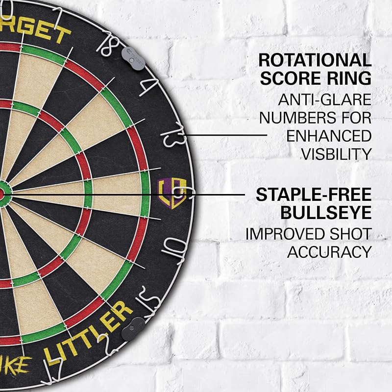 Target Darts Profi Dartboard Szett Luke Littler Edícióval - Steel Dart Nyilakkal és Verseny Vonallal