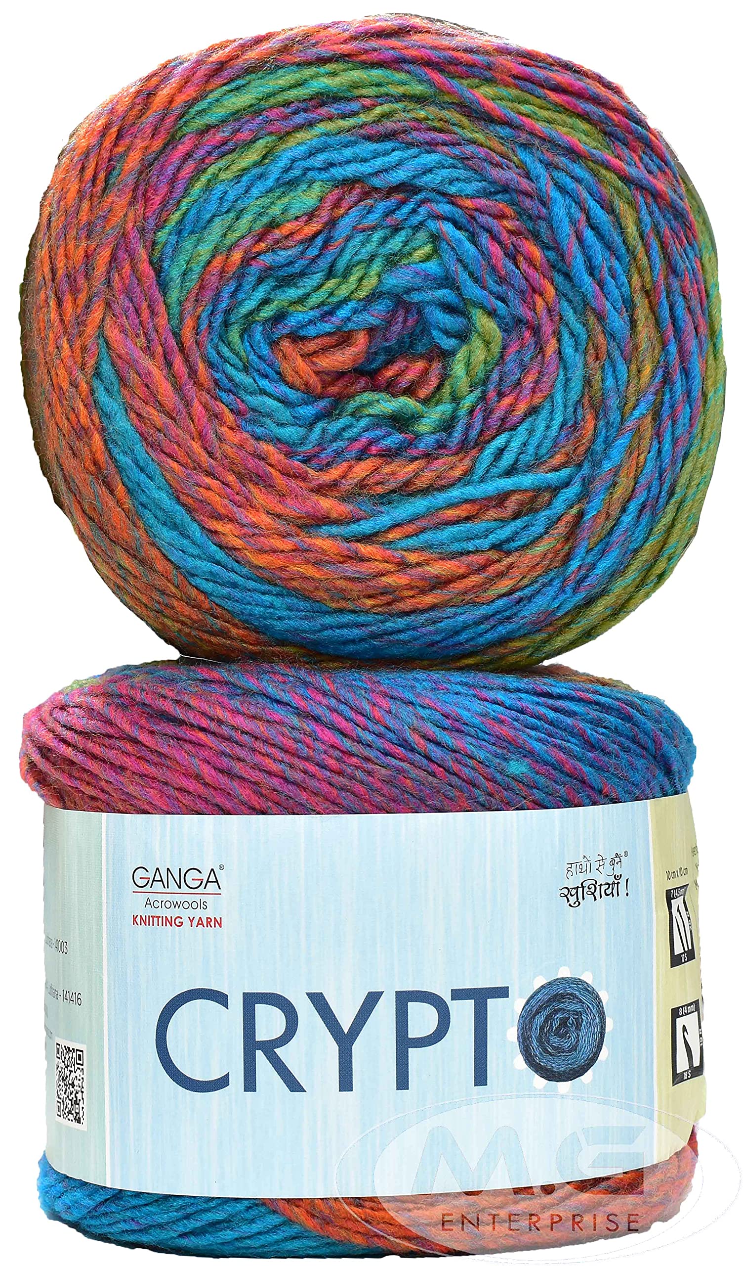 Ganga Crypto Rainbow (300 gm) Wool Ball Hand Knitting Wool/Art Craft Soft  Crochet Hook Yarn, Needle Knitting Yarn Thread dye. with Needle. U :  Amazon.sg: Toys