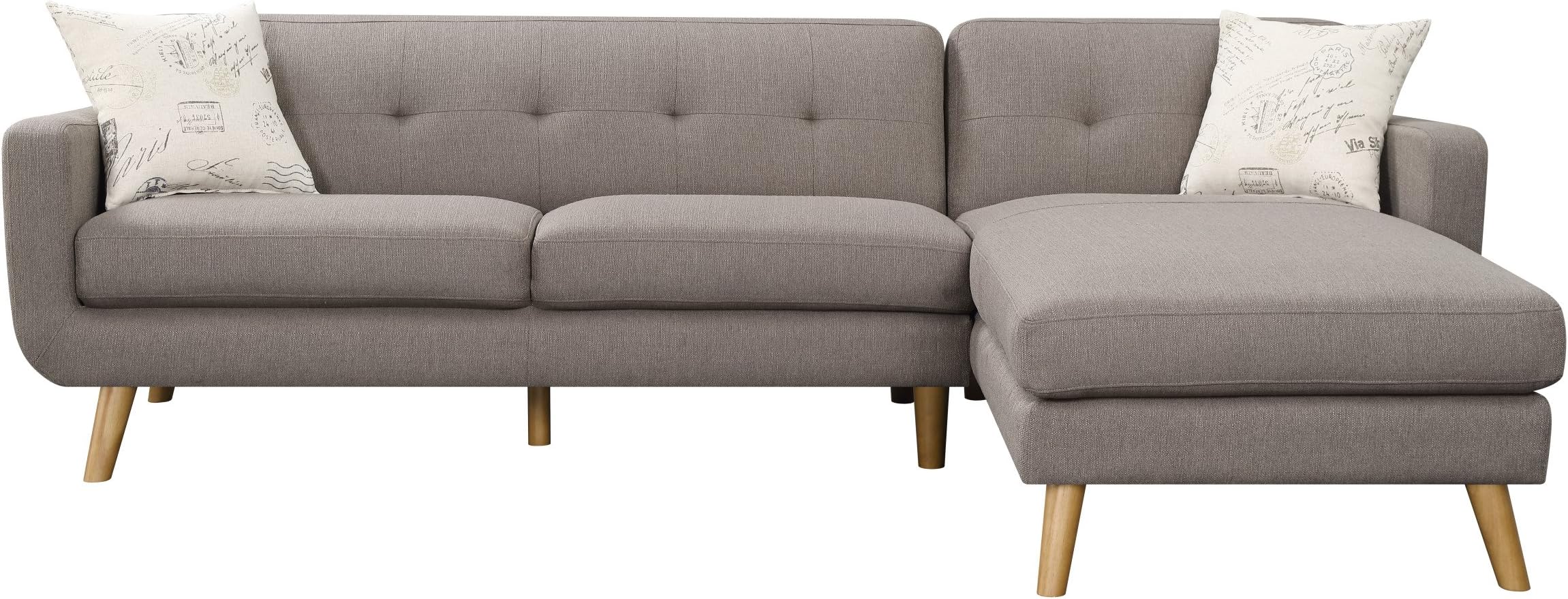 Emerald Home Furnishings U3789M-31-32-05-K Remix Sectional with Pillows, Standard, Brown