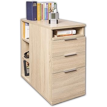 GIANTEX Rollcontainer Mit 4 Schubladen - Abschließbarer Aktenschrank Auf Rollen