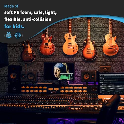 Miniatura 3 de Art3d - Juego de 11 azulejos de pared en 3D para decoración de pared interior, despegar y pegar, papel pintado de ladrillo de espuma y autoadhesivo,