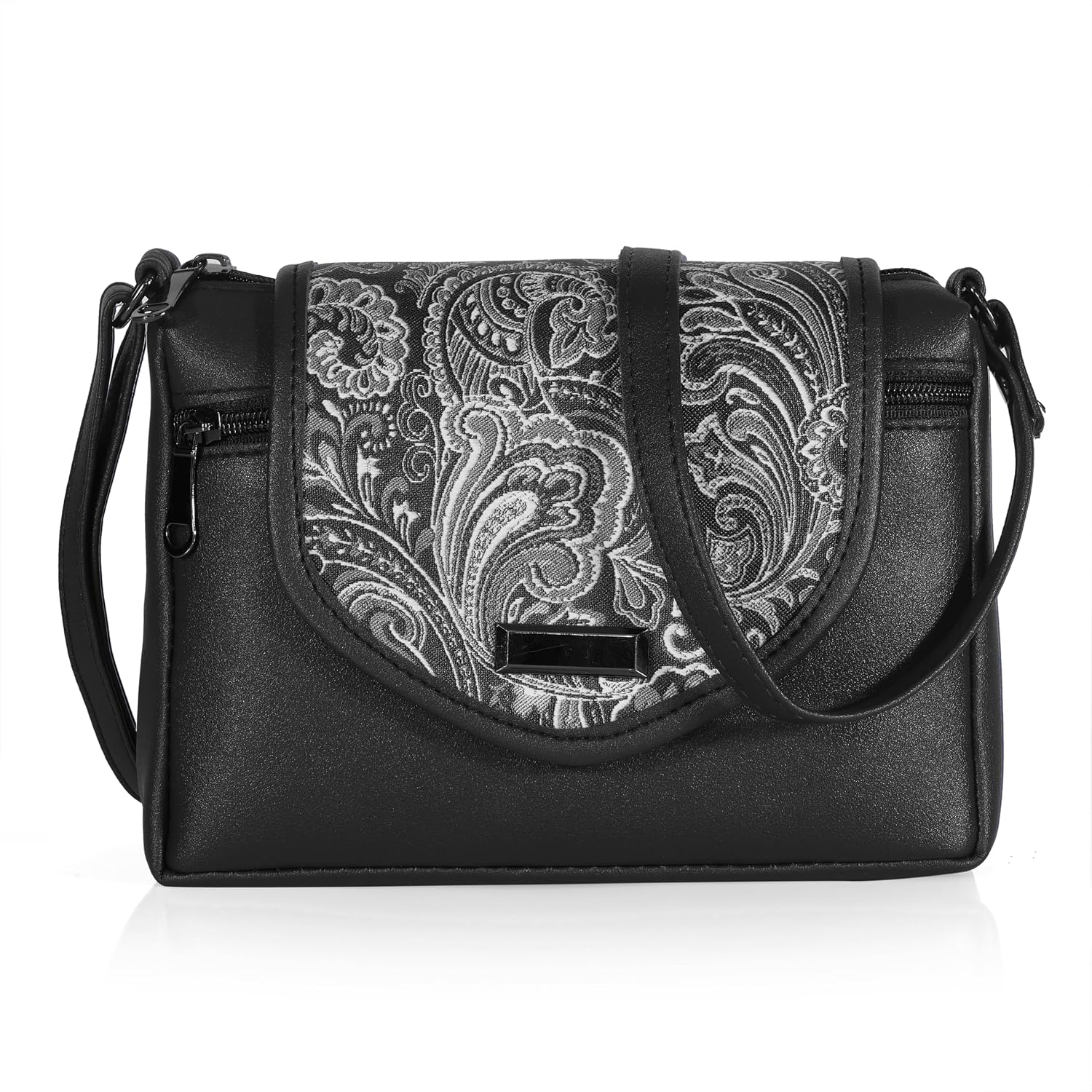 BAG IN ENTERPRISE Stylish Women's Leather Shoulder Bag Embroidered Flap Crossbody Purse with Zipper Compartments & Adjusta... - Review, Price and Buying Guide