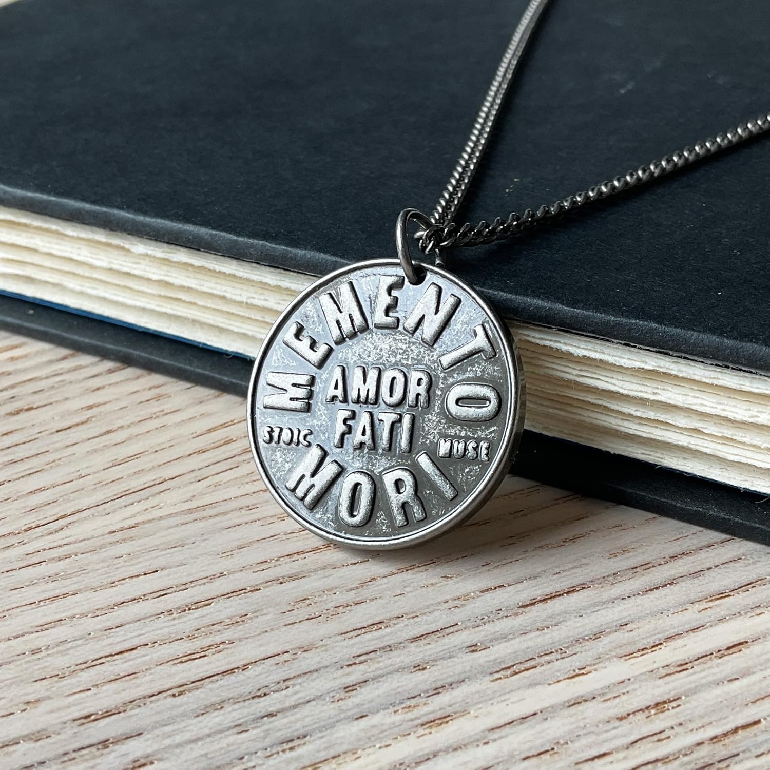 Stoic Muse Memento Mori Double Sided Pendant Necklace - Image 5