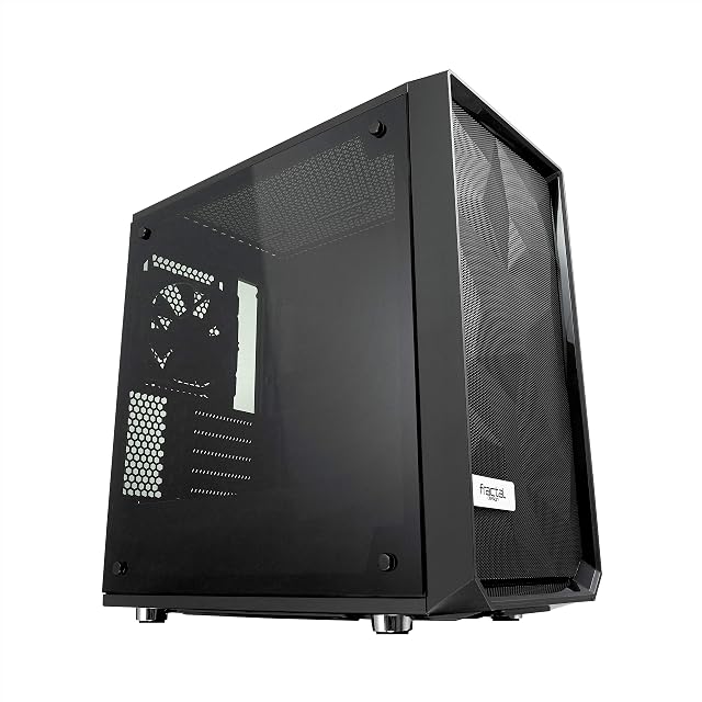 Fractal Design Meshify C Mini -Compact Mini Tower Computer Case -mATX Layout -Airflow/Cooling -2x Fans included -PSU Shroud -Modular interior -Water-cooling ready -USB3.0 -Tempered Glass -Blackout