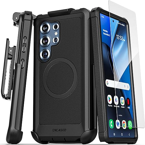 Miniatura 9 de Encased Funda resistente para cinturón diseñada para Samsung Galaxy S24 Plus con clip de funda y protector de pantalla de vidrio templado, funda