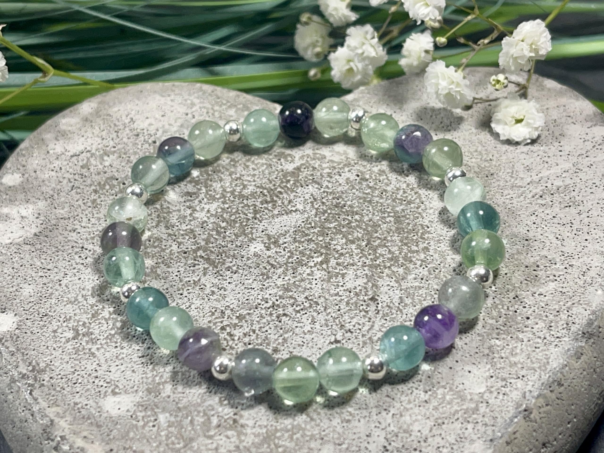 Edelsteinarmband aus Natursteinen & Edelstahlperlen 4 mm – Spirituelle Kraftsteine – Handgemachtes Geschenk für Freundin, Mama & Lieblingsmensch