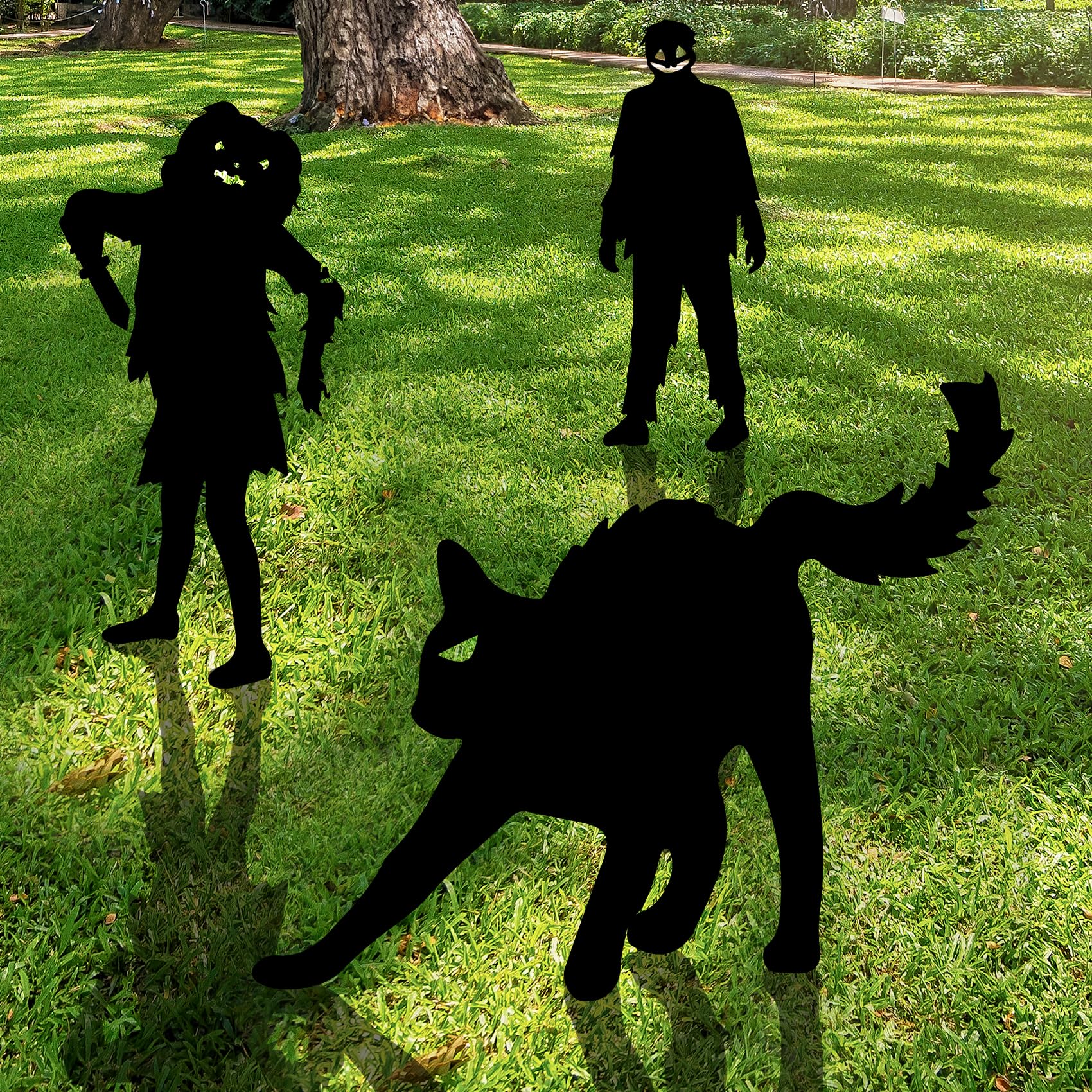 Photo 1 of Fabutendus Halloween Decorations Outdoor - Weatherproof Plastic Halloween Decorations Outdoor Scary Sign | Night Projection Halloween Decoration Exterior Cutout Design 9"x14"