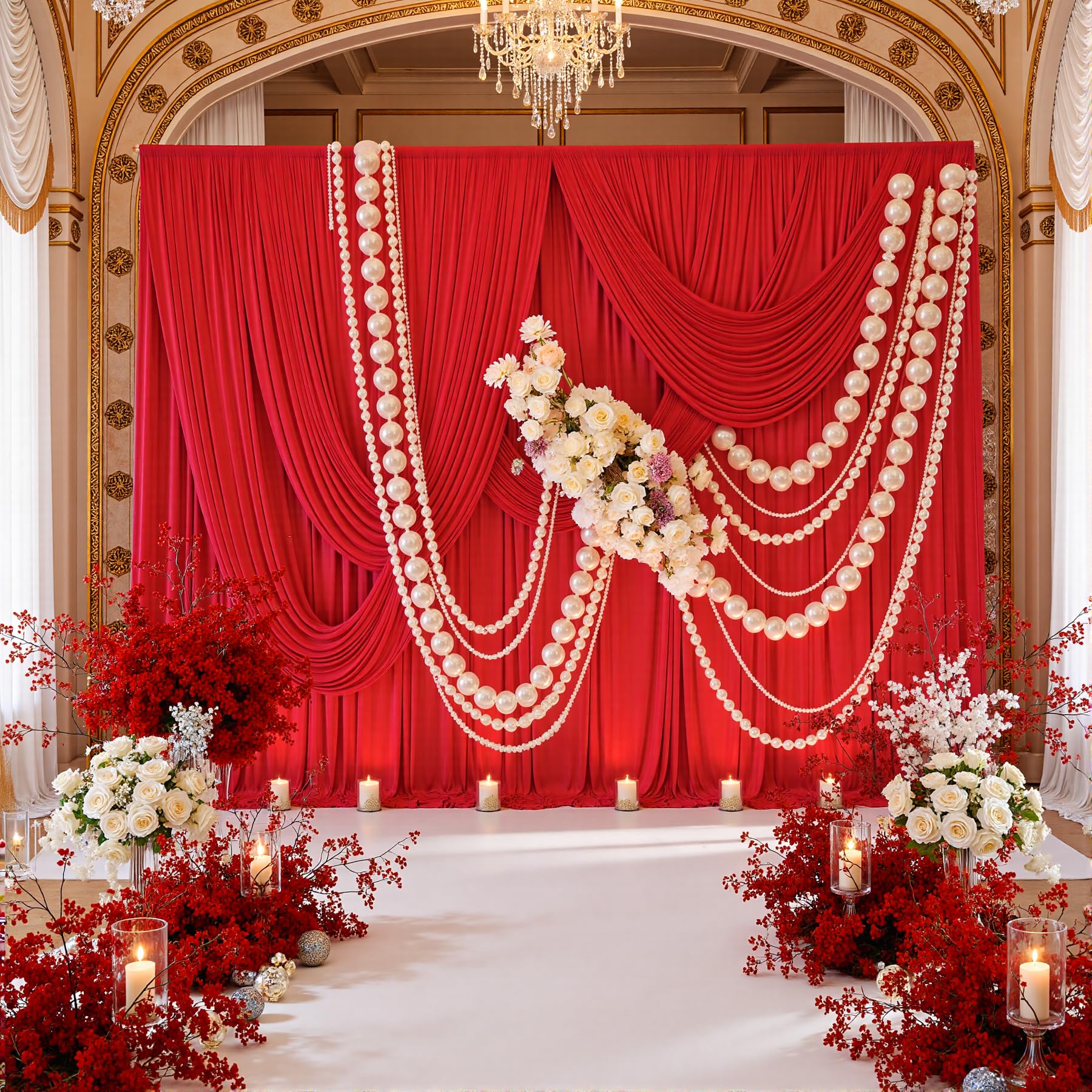 10ft x 10ft Wrinkle Free Black Backdrop Curtains for Parties, 2 Panels 5ftx10ft Polyester Photo Backdrop Drapes for Wedding Birthday Graduation Photography Background — view 48