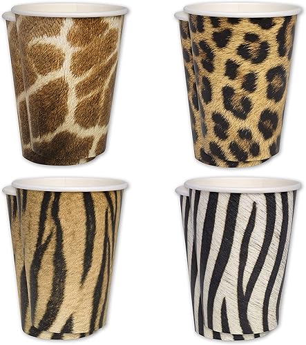 Miniatura 5 de Havercamp Fiesta temática de leopardo para 24 invitados. Incluye 24 platos llanos y 24 platos laterales. Leopardo fotorealista para un cumpleaños