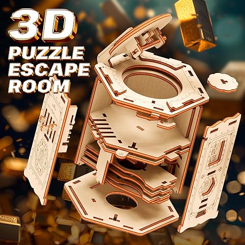 Miniatura 2 de ESC WELT Fort Knox Box PRO - Juego de rompecabezas 3D de madera 3 en 1 - Juego de rompecabezas de cerebro - Caja de regalo - Caja de rompecabezas