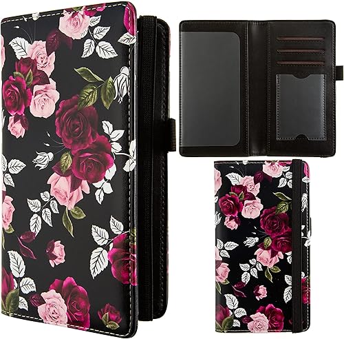 BECEERE Funda de cuero para chequera para hombres y mujeres, para cheques duplicados de desgarro superior y lateral, soporte para chequera con