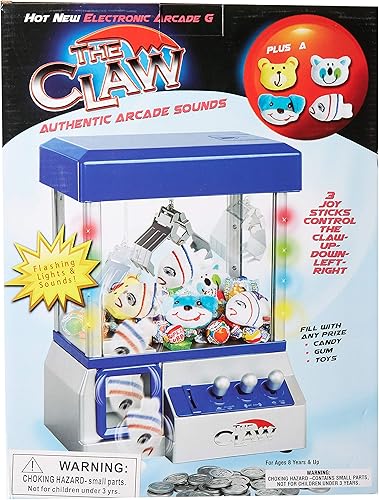 Máquina de garras Mini máquina de agarre de juguetes Arcade para niños Máquina de caramelos, música de carnvial retro y luces intermitentes El