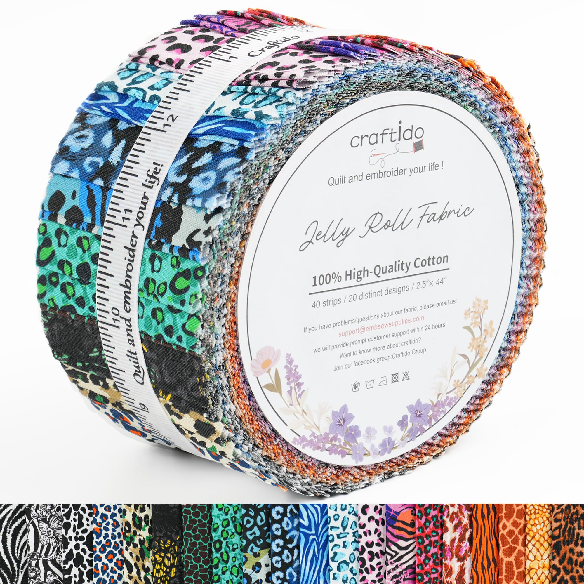 Amazon.com: Craftido-18 Options-100% Cotton Jelly Roll Fabric