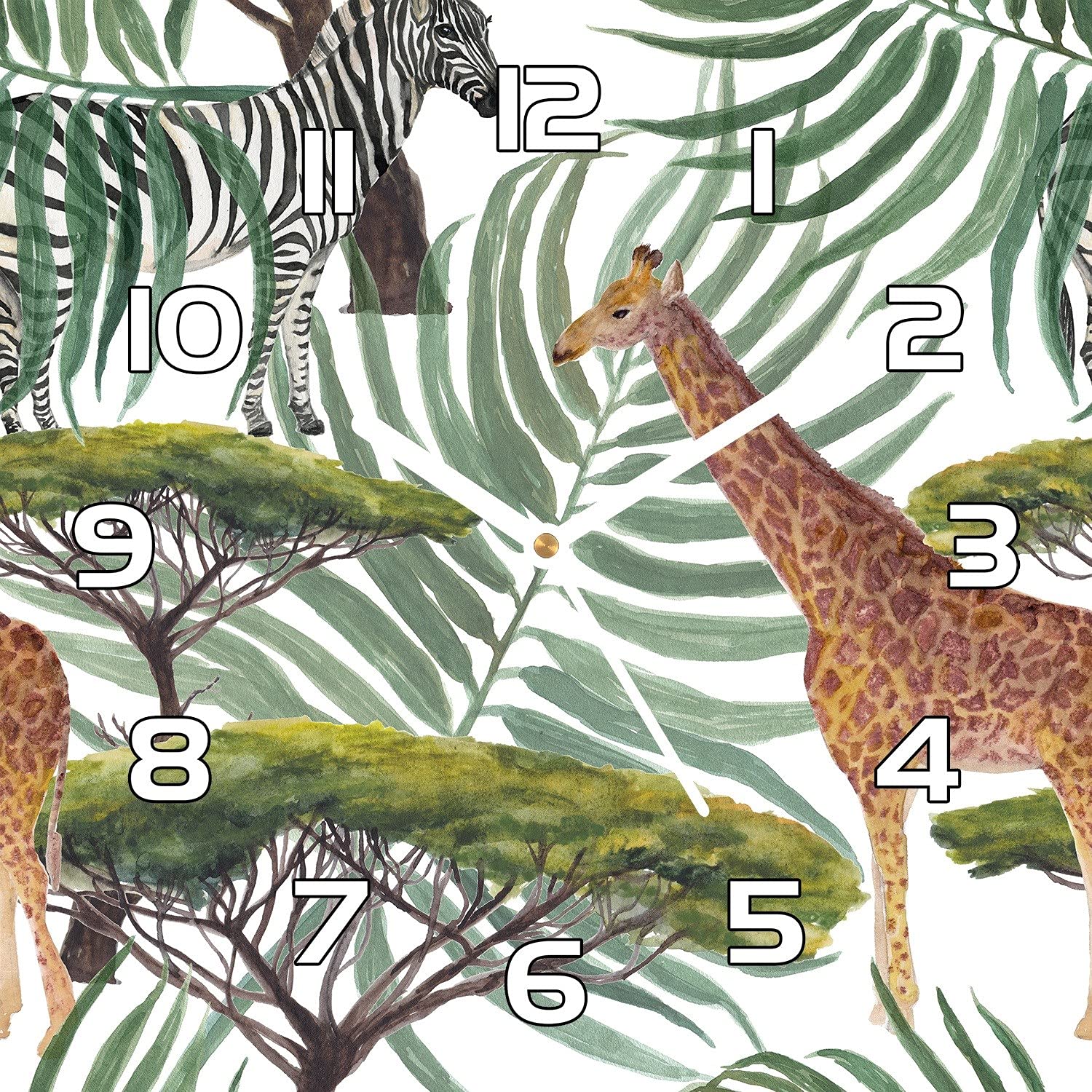Horloge en verre 30x30 cm Jungle - Coloray pendule murale moderne salon