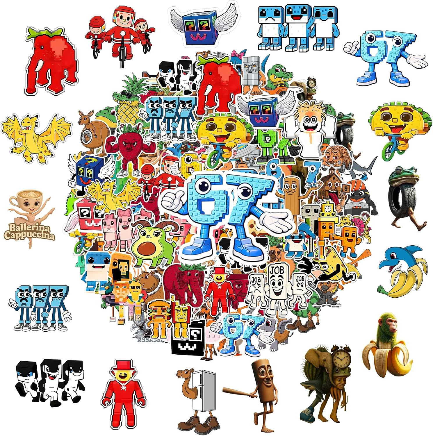 Brainrot Sticker Line Amazon.com: 200PCS Steal a Brainrot Stickers Pack – Italian Brainrot ...