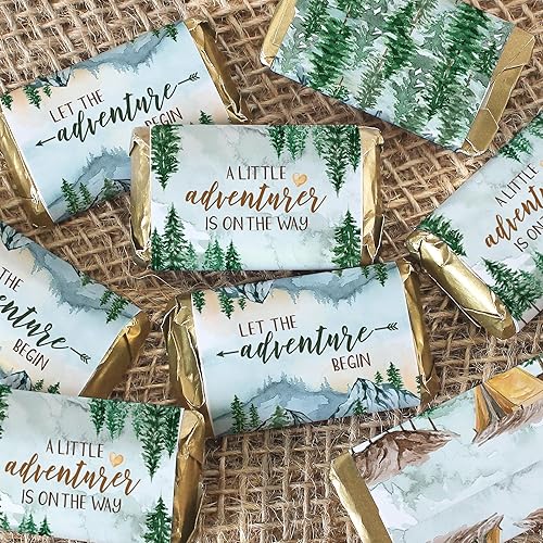 Miniatura 6 de Little Adventurer Baby Shower Mini Chocolate Candy Bar Wrapper Etiquetas  Wilderness Adventure Awaits  45 unidades