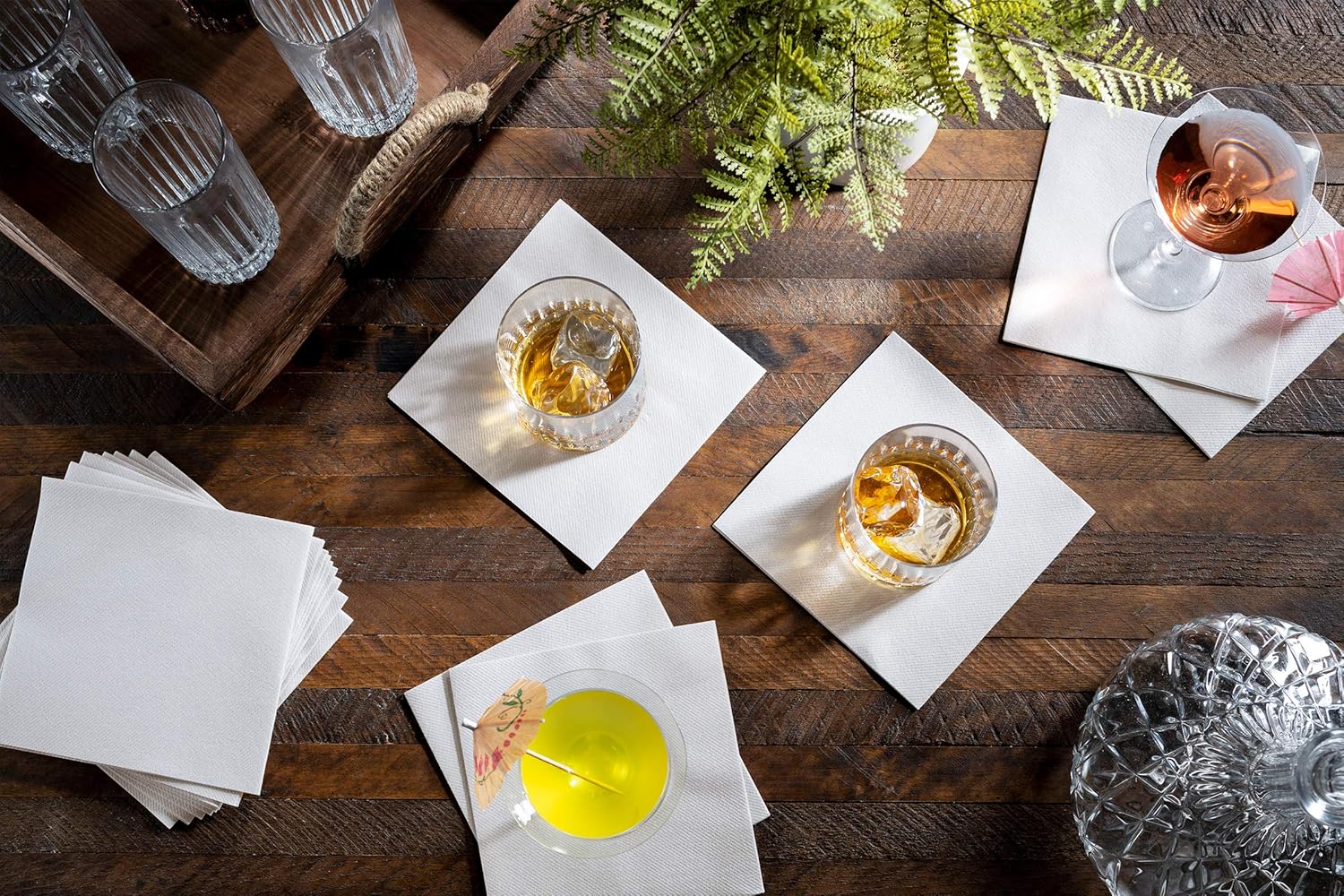 BloominGoods Disposable Linen-Feel Dessert and Beverage Napkins - Made In USA, Soft and absorbant cocktail Paper Napkins For Bar, Restaurant, Café, wedding Or Parties (200-Pack) - Image 4