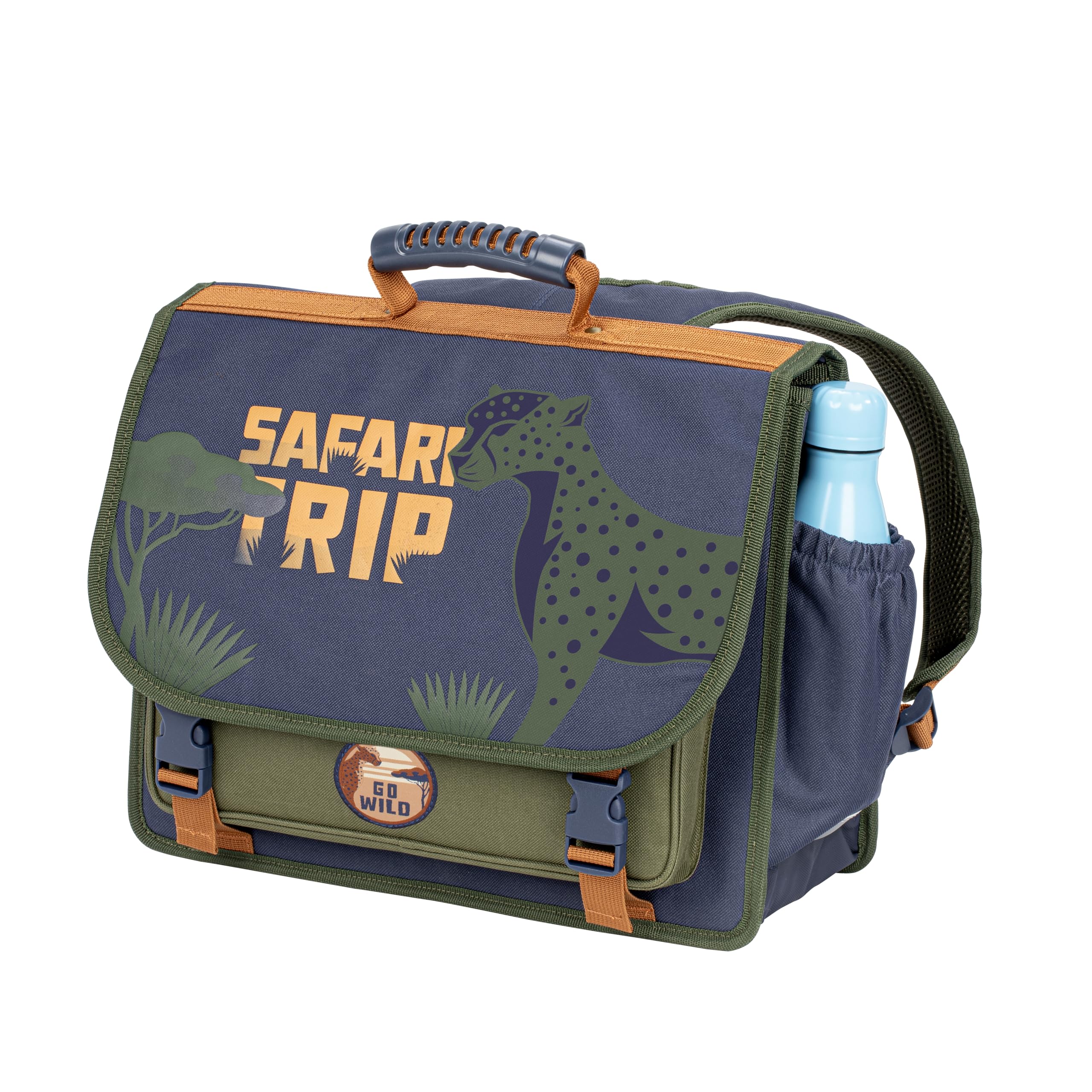 Viquel - Cartable Primaire SAFARI TRIP - Cartable Garçon 2 Compartiments - Sac Scolaire Ergonomique avec Bandes réfléchissantes, Compartiments Multiples