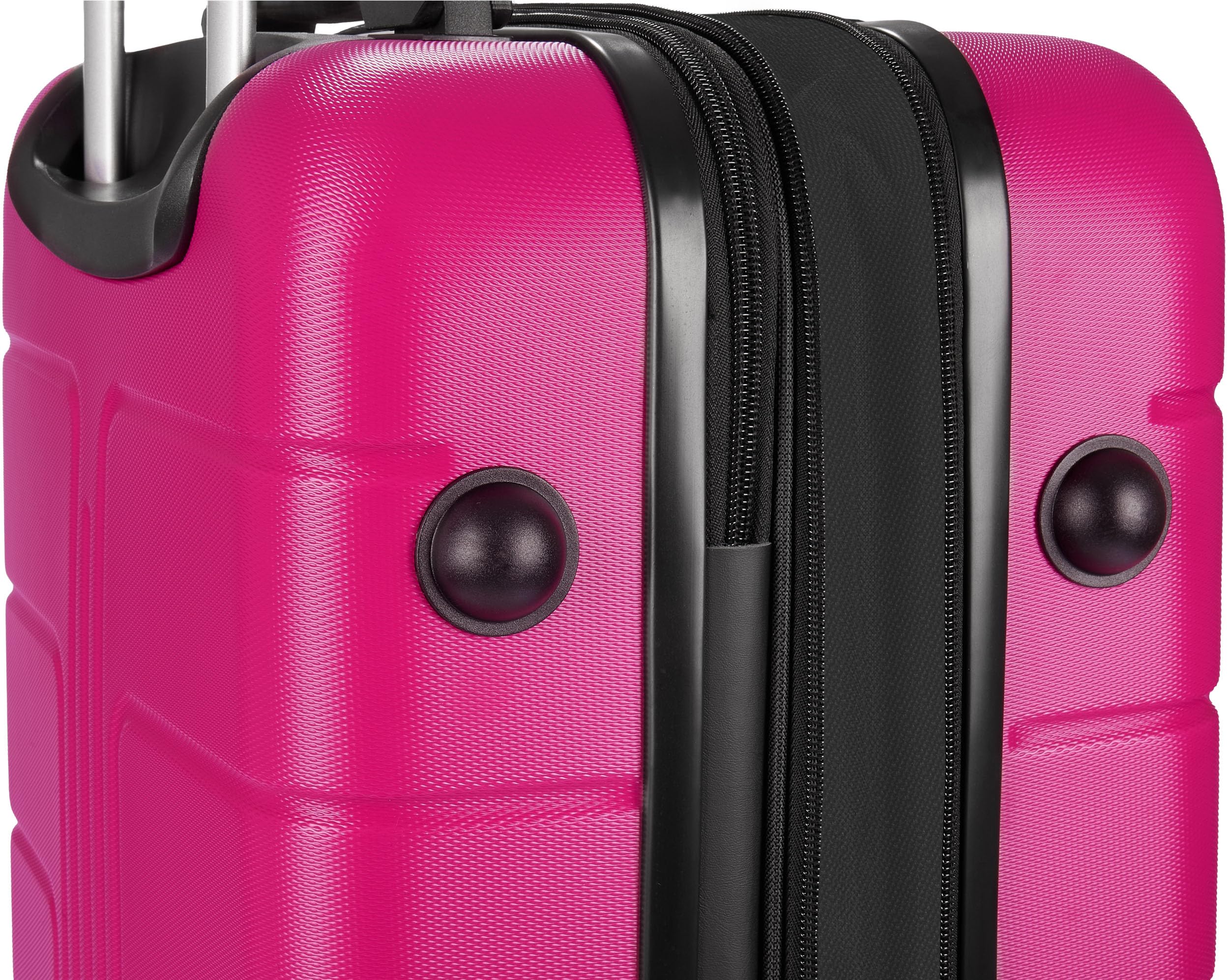 Brubaker Set di Valigie Dure Miami - Valigie Espandibili con Chiusura a Combinazione, 4 Ruote e Maniglie per il Trasporto - 3 Pezzi con Bagaglio a Mano - Valigia Trolley in ABS (M, L, XL - Rosa)