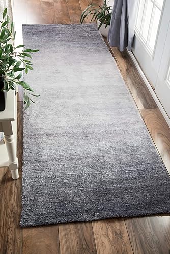 Miniatura 6 de nuLOOM Alfombra de área Bernetta ombré copetuda a mano, 6 pies, redonda, color gris